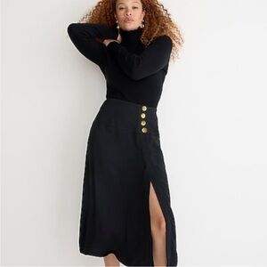 Side-slit crepe midi skirt- size 14- brand new with tags- gold buttons- gorgeous